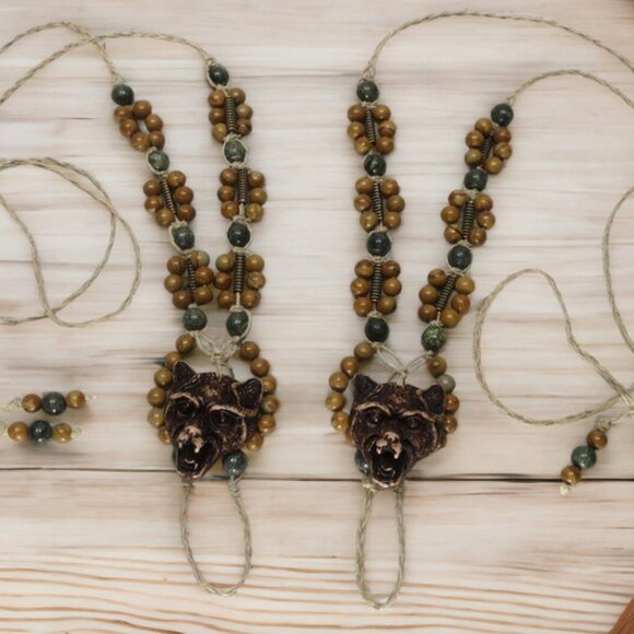 NEW Wolves & Stone Beaded Barefoot Sandals. Beach or bellydance foot jewelry. - Picture 2 of 6